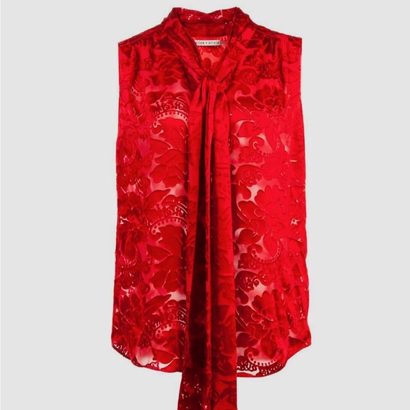 Alice + Olivia Tops - Alice + Olivia Sleeveless Silk Burnout Top